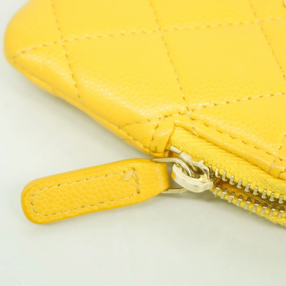 CHANEL Yellow Caviar Leather Wallet - Picture 5 of 8